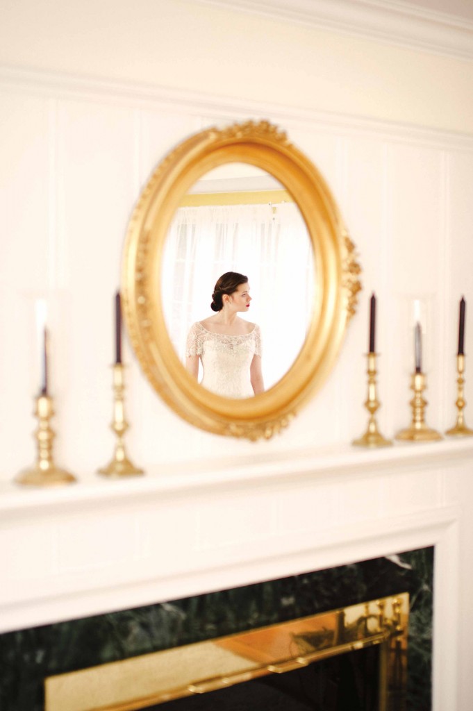 Bride in the mirror